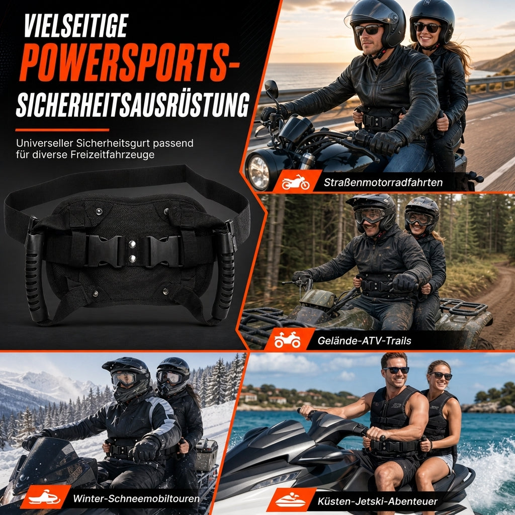 🏍️ 50% Rabatt – Haltegurt für Motorrad-Sozius & Beifahrer, Sicherheitsgriff für ATV & Schneemobil