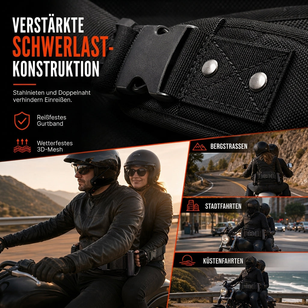 🏍️ 50% Rabatt – Haltegurt für Motorrad-Sozius & Beifahrer, Sicherheitsgriff für ATV & Schneemobil