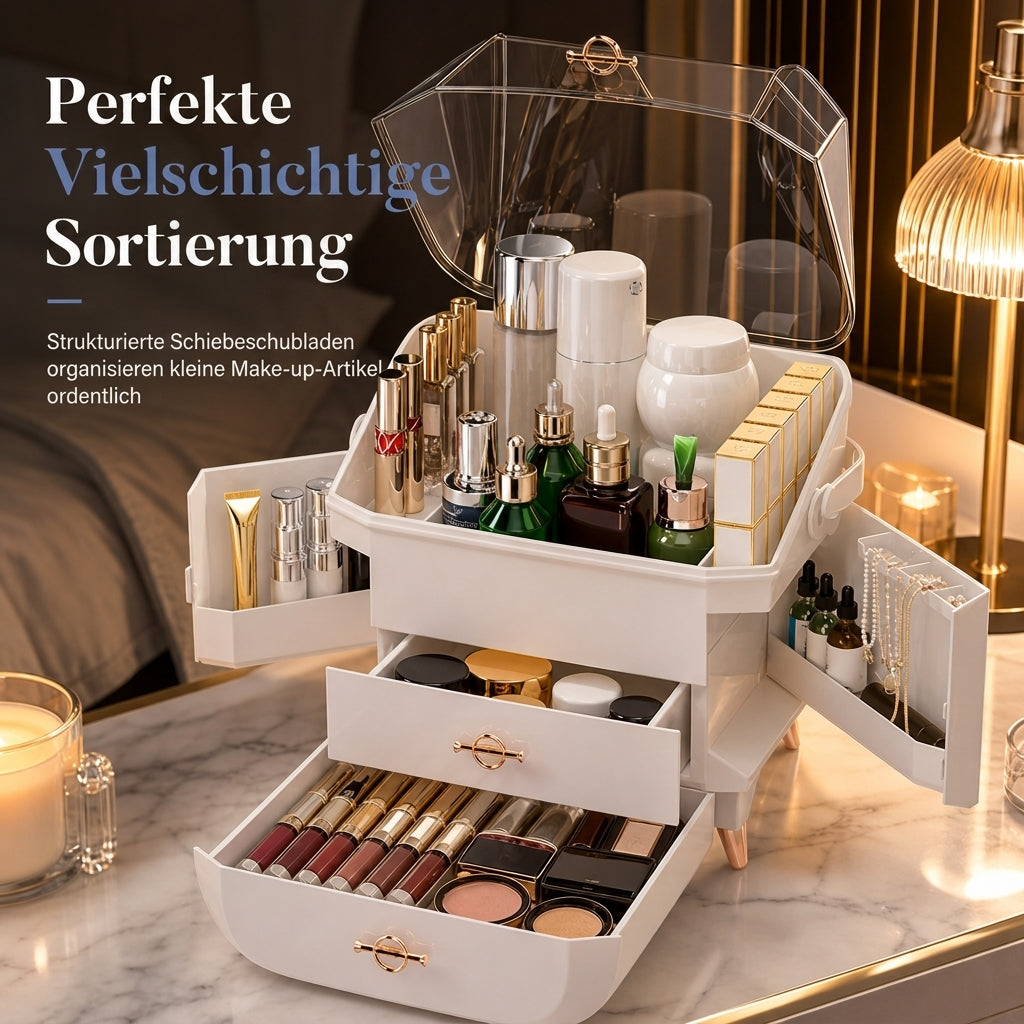 💄 Kosmetik-Organizer für den Schreibtisch – großes Fassungsvermögen, staubdicht & elegant, für Schlafzimmer & Zuhause