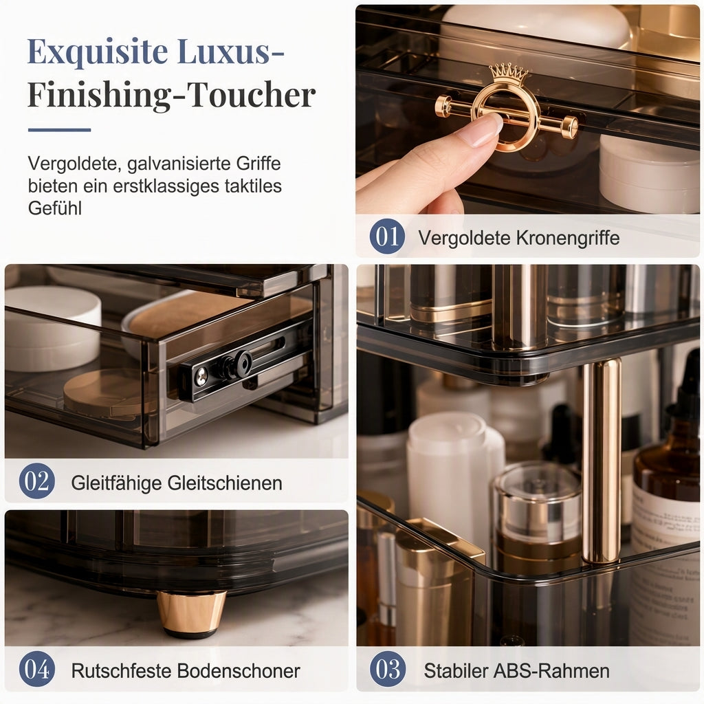 💄 Kosmetik-Organizer für den Schreibtisch – großes Fassungsvermögen, staubdicht & elegant, für Schlafzimmer & Zuhause