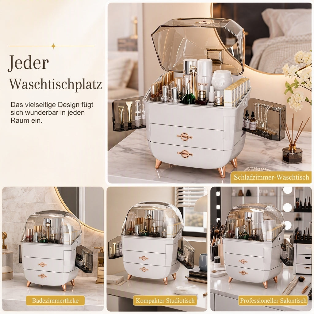 💄 Kosmetik-Organizer für den Schreibtisch – großes Fassungsvermögen, staubdicht & elegant, für Schlafzimmer & Zuhause