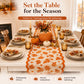 🍁 50% Rabatt 🍽️ Herbstliches Tischset mit Ahornblatt-Spitze, Tischläufer & Platzsets für eine charmante Herbstdeko