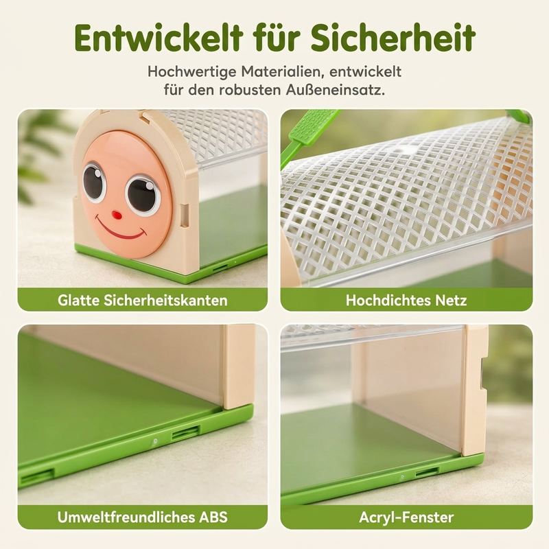🐛 Tragbarer Insektenbeobachter für Kinder – Cartoon-Design, mit Lupe & Griff, für Naturerkundung & Outdoor-Abenteuer