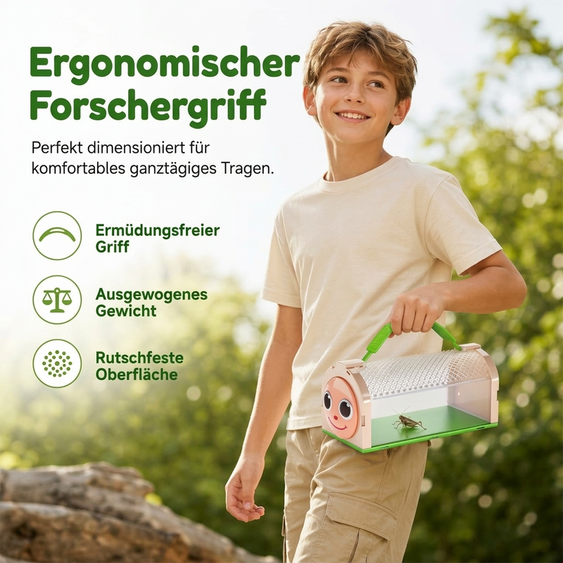 🐛 Tragbarer Insektenbeobachter für Kinder – Cartoon-Design, mit Lupe & Griff, für Naturerkundung & Outdoor-Abenteuer