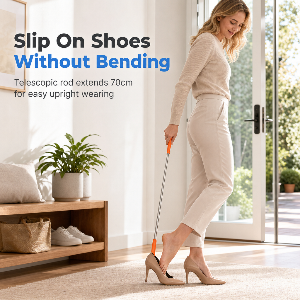 👞 Ausziehbarer Schuhanzieher mit langem Griff – ideal für Zuhause, Senioren & Rückenfreundlichkeit