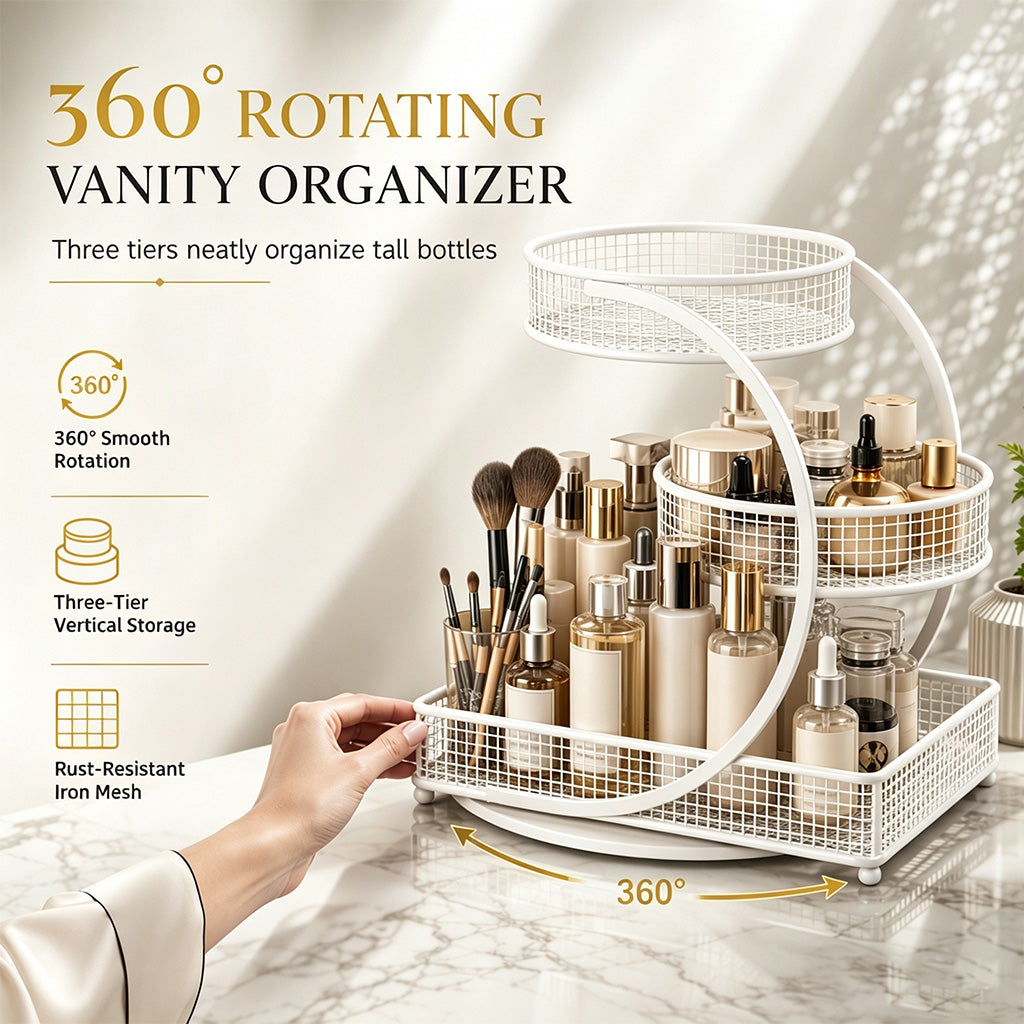 💄 Kosmetik-Organizer für Schminktisch & Badezimmer – Aufbewahrungsregal für Lippenstifte, Cremes & Pflegeprodukte