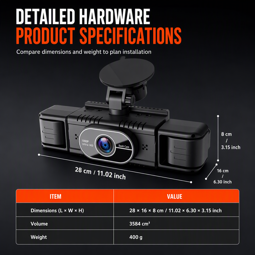 🚗🎥 F100 4-Linsen-Dashcam – 1080P HD Autokamera mit Infrarot-Nachtsicht und GPS-Synchronaufnahme