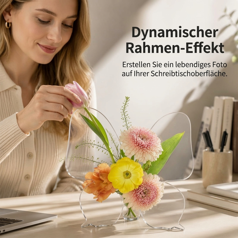 🦋💐 Transparente Acrylvase in Schmetterlingsform – stilvolle Blumenvase & Tischdeko für Zuhause