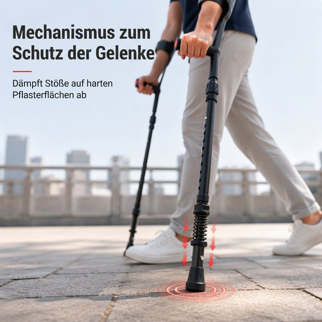 👵👴 50 % RABATT! 🦯 Faltbare Unterarmgehstützen – stoßdämpfend, stabil & rutschfest 🦵