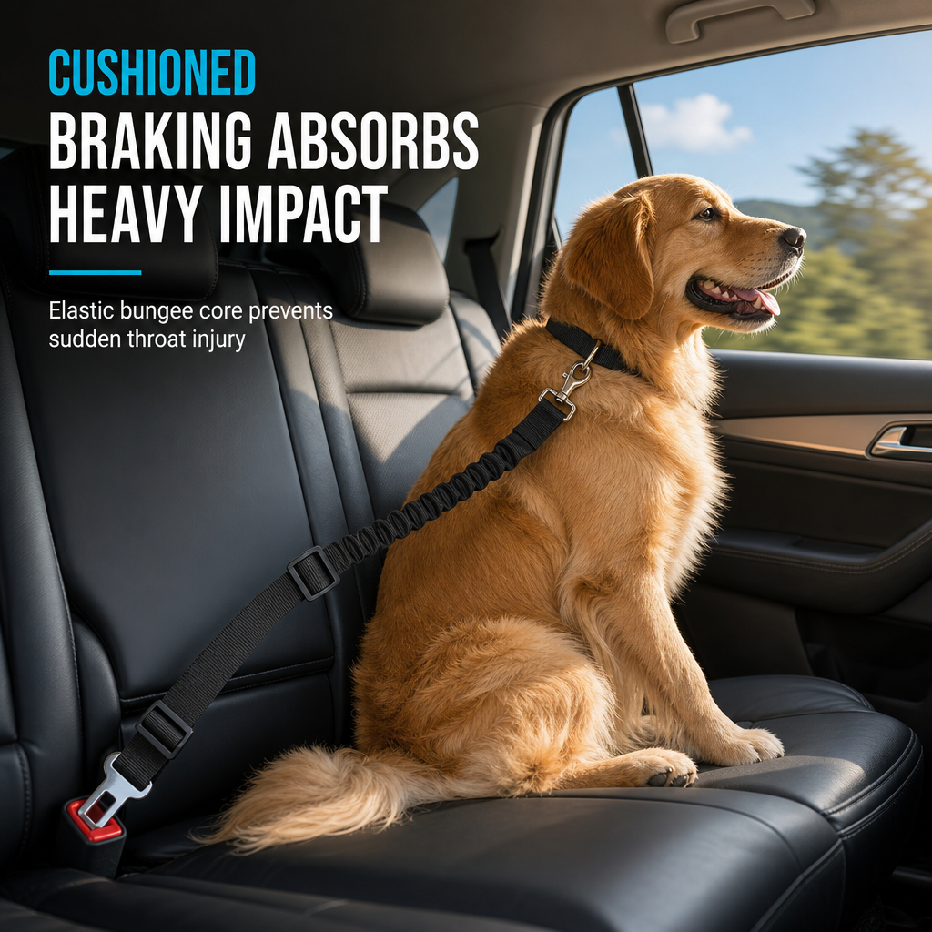 ⏳Zeitlich begrenzt: 50% Rabatt⏰Elastisches Nylon-Sicherheitsgeschirr für Hunde im Auto🚗🎗️🐕