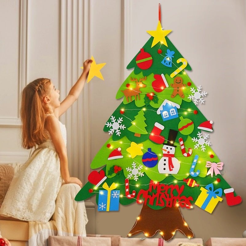 🎁 50% RABATT! 🎄 DIY-Filz-Weihnachtsbaum-Set – kleberfrei, wiederverwendbar & für Kleinkinder geeignet