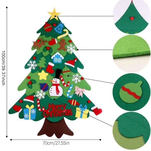 🎁 50% RABATT! 🎄 DIY-Filz-Weihnachtsbaum-Set – kleberfrei, wiederverwendbar & für Kleinkinder geeignet
