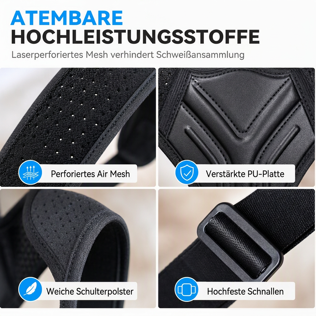 💪 Atmungsaktiver Haltungskorrektor für Erwachsene & Kinder – unsichtbar unter der Kleidung, gegen Rundrücken