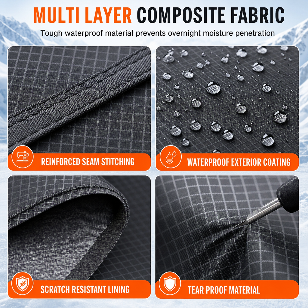 Thickened Magnetic Car Windshield Sun Shade and Snow Cover Waterproof Half Car Cover with Reflective Strips