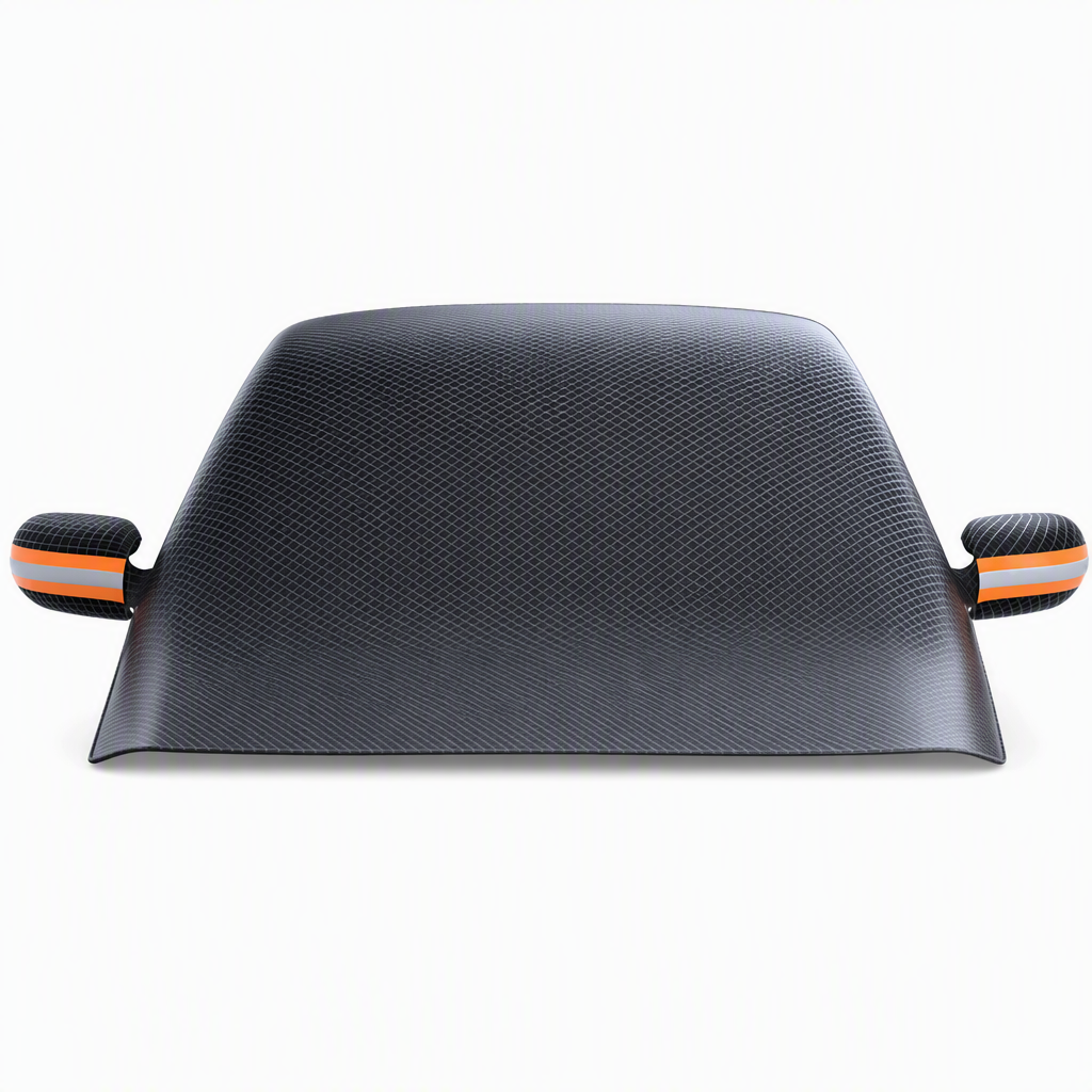 Thickened Magnetic Car Windshield Sun Shade and Snow Cover Waterproof Half Car Cover with Reflective Strips