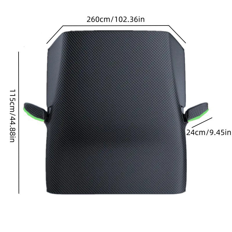 Thickened Magnetic Car Windshield Sun Shade and Snow Cover Waterproof Half Car Cover with Reflective Strips