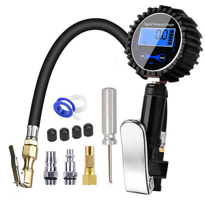 🔧 Digitaler Reifendruckprüfer mit großem Display – schnelles Aufpumpen für Auto, Motorrad & Fahrrad, Kupfer-Schnellkupplung
