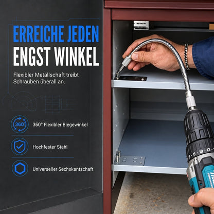 🔧 50% RABATT! 🛠️ Flexible Verlängerungswelle – Mehrwinklig für Bohrer & Schrauber ✨