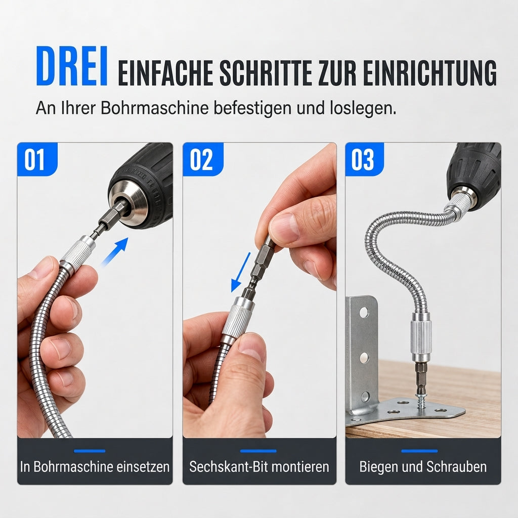 🔧 50% RABATT! 🛠️ Flexible Verlängerungswelle – Mehrwinklig für Bohrer & Schrauber ✨