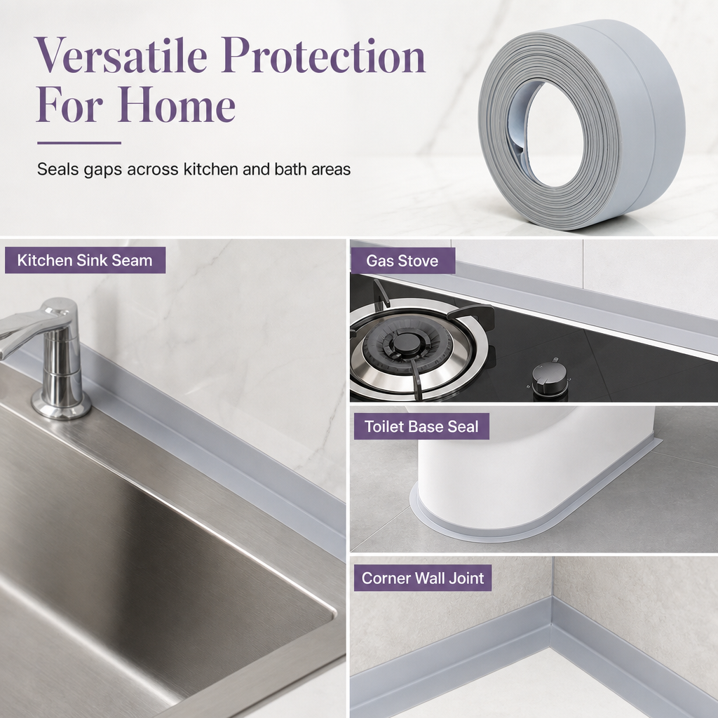 Adhesive Waterproof Mildew-Proof Caulk Tape Kitchen Bathroom Wall Corner Joint Protective Sticker and Anti-Collision Bumper Strip