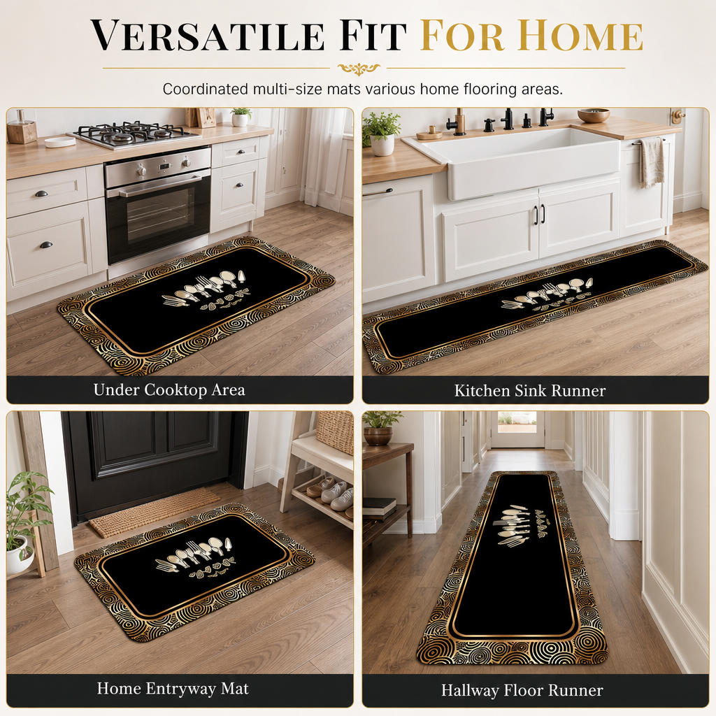 🏠 Flanell-Bodenmatte mit geometrischem Muster – wasserabsorbierend & ölbeständig, für Eingang, Küche & Bad