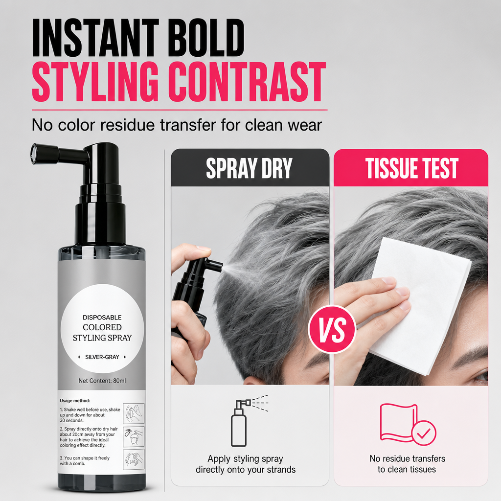 🎁 2+1 GRATIS🖤 Einweg-Haarfarbspray – temporäre Haarfarbe, einfach aufsprühen & sofort auswaschbar