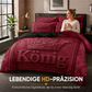 👑 KING 3-teiliges Bettwäsche-Set – schwarz-grau meliert, Kronen-Design