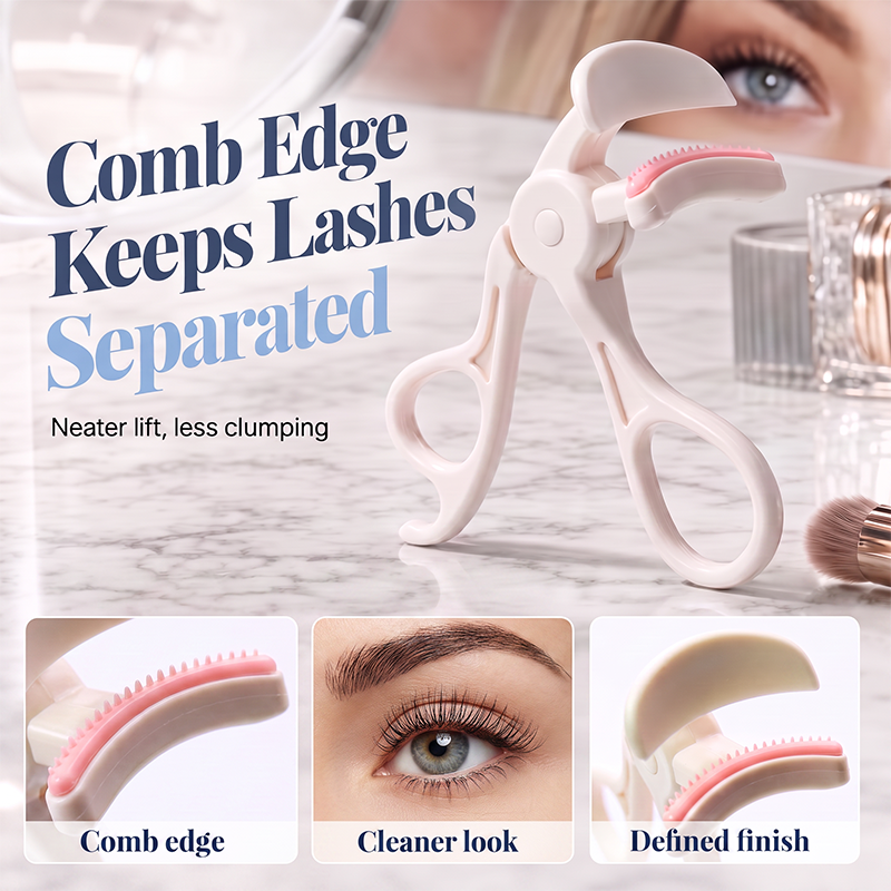 💄 50% Rabatt!👁️✨ Wimpernzange mit Kamm & breiter Wölbung – für perfekt geschwungene Wimpern