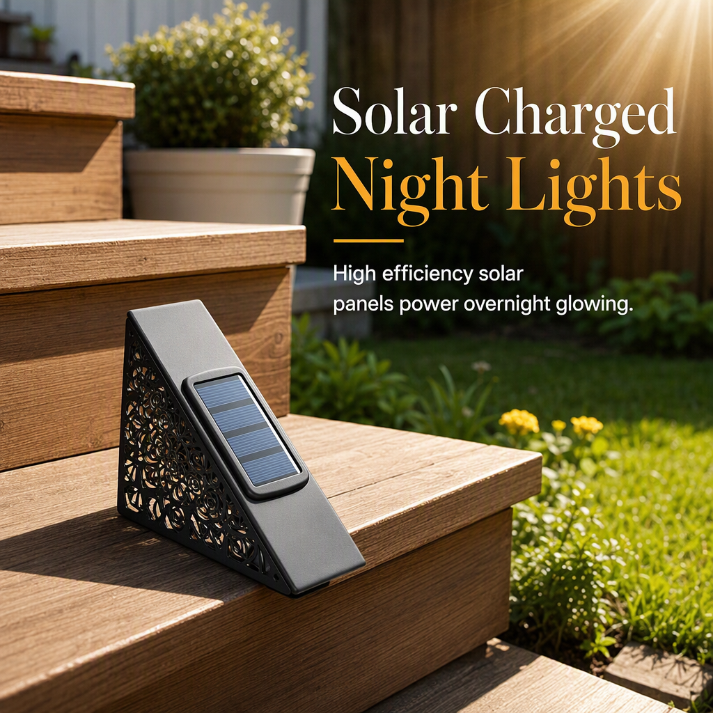 🎁2+1 GRATIS ☀️Solar-Stufenleuchte für Außen – wasserdicht & kabellos, für Treppen, Terrassen & Gartenwege