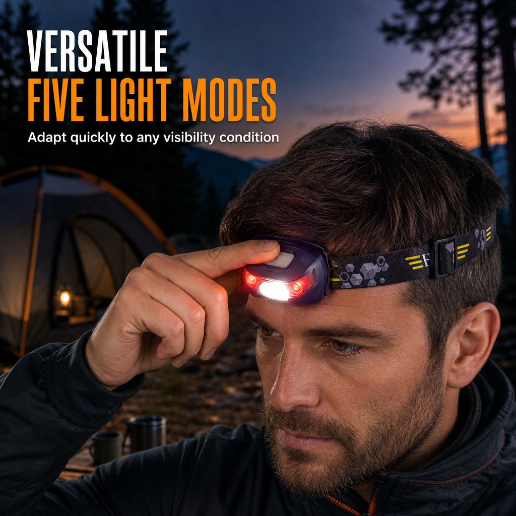 🔦 50% Rabatt – USB-Stirnlampe mit Bewegungssensor & Rotlicht, wiederaufladbar & ideal für Outdoor