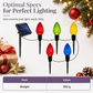 Solar Powered 5 in 1 Diamond Facet Bulb Ground Stake Lights for Garden Courtyard Holiday Decoration