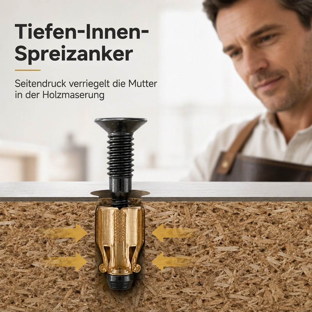 🔧 Scharnier-Basis für Schranktüren – vorgemontiertes Set mit Dübel & Schrauben für Möbelbeschläge