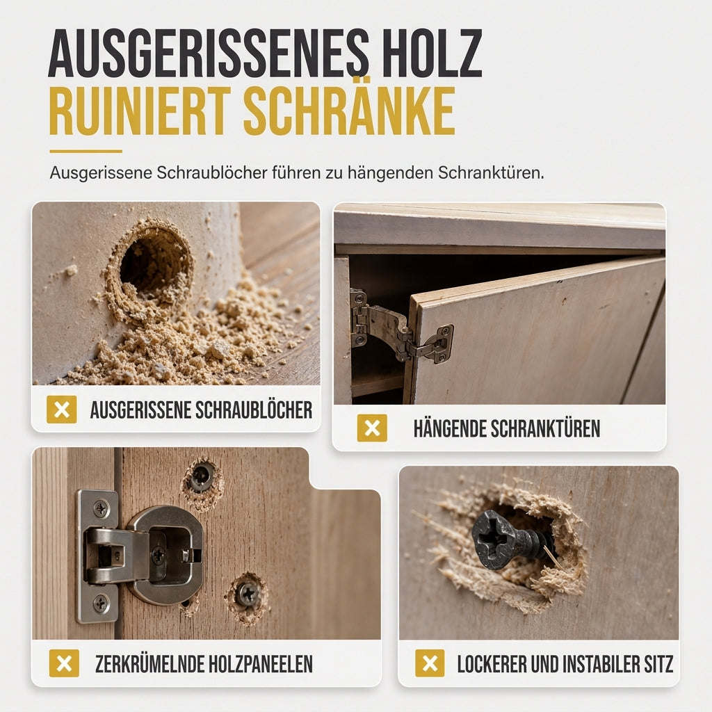 🔧 Scharnier-Basis für Schranktüren – vorgemontiertes Set mit Dübel & Schrauben für Möbelbeschläge