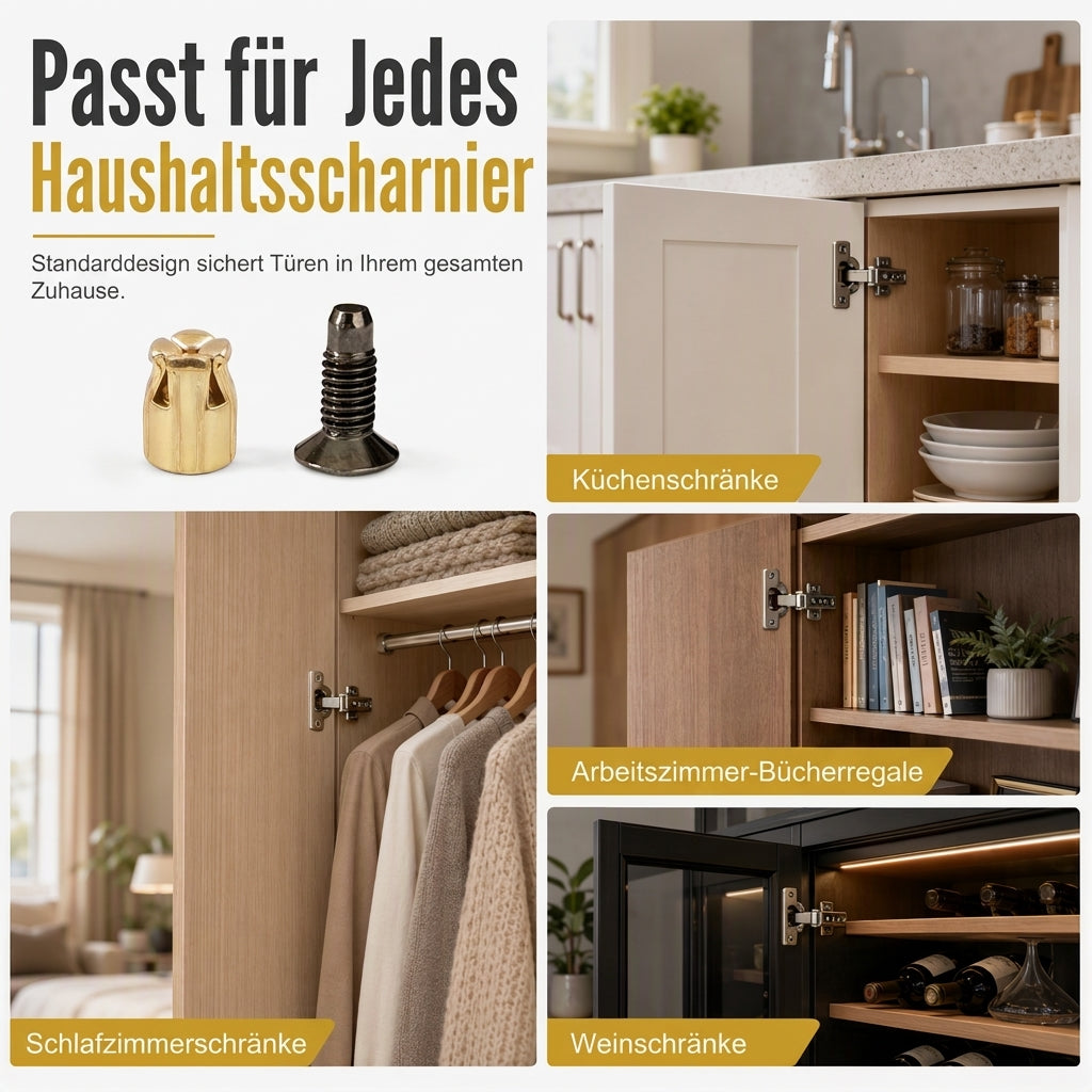 🔧 Scharnier-Basis für Schranktüren – vorgemontiertes Set mit Dübel & Schrauben für Möbelbeschläge