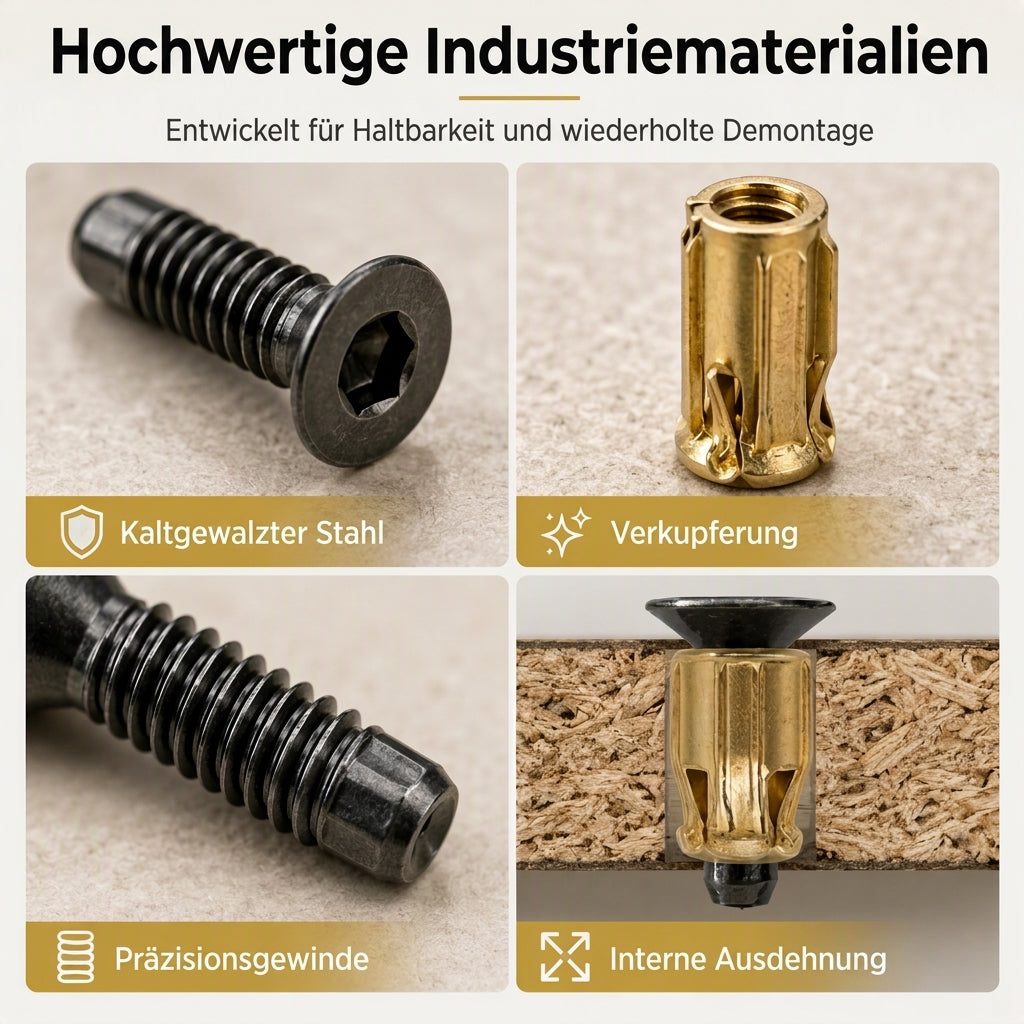 🔧 Scharnier-Basis für Schranktüren – vorgemontiertes Set mit Dübel & Schrauben für Möbelbeschläge