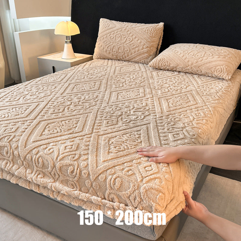 🛏️ Einzelnes Spannbettlaken aus Milchfaser-Plüsch – 360° rundum elastisch & kuschelig weich