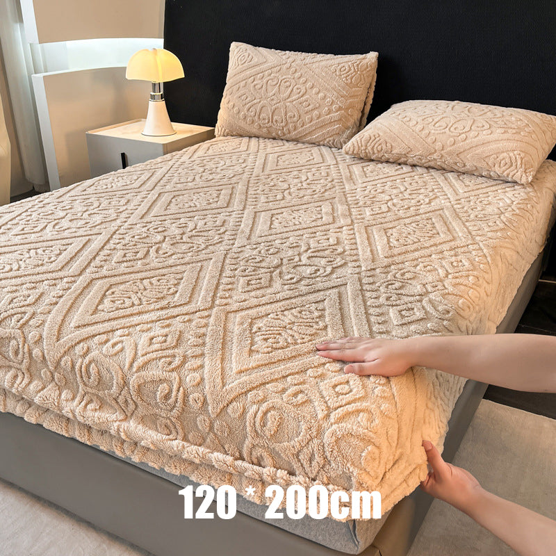 🛏️ Einzelnes Spannbettlaken aus Milchfaser-Plüsch – 360° rundum elastisch & kuschelig weich