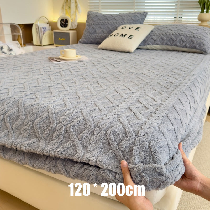 🛏️ Einzelnes Spannbettlaken aus Milchfaser-Plüsch – 360° rundum elastisch & kuschelig weich