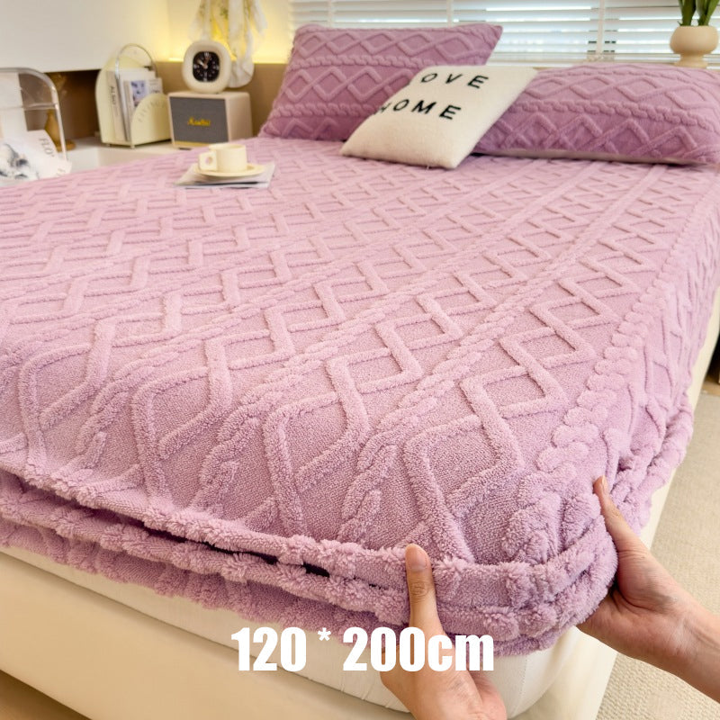 🛏️ Einzelnes Spannbettlaken aus Milchfaser-Plüsch – 360° rundum elastisch & kuschelig weich