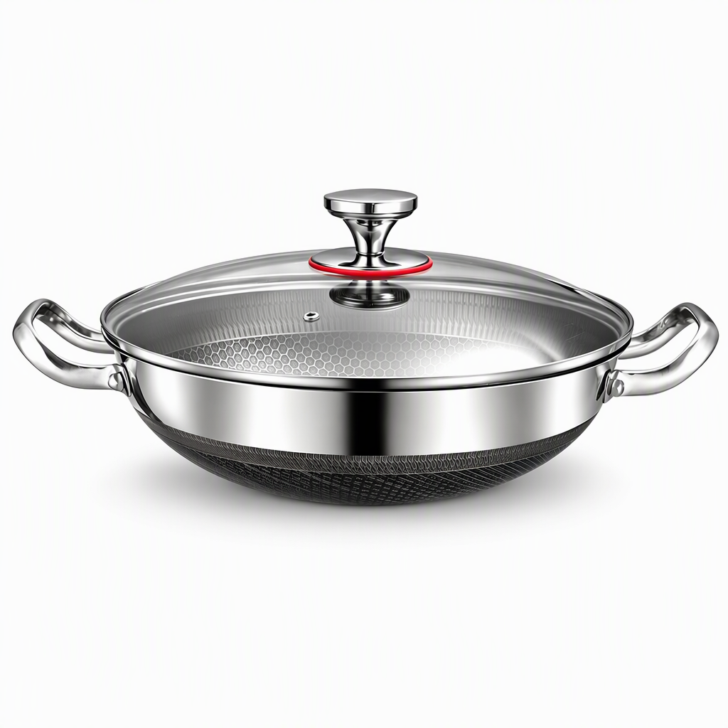 ⏰ Nur für kurze Zeit: 50% Rabatt!🍳 Verdickte Edelstahlpfanne mit Deckel – multifunktional als Wok, Schmortopf & Bratpfanne, für alle Herdarten
