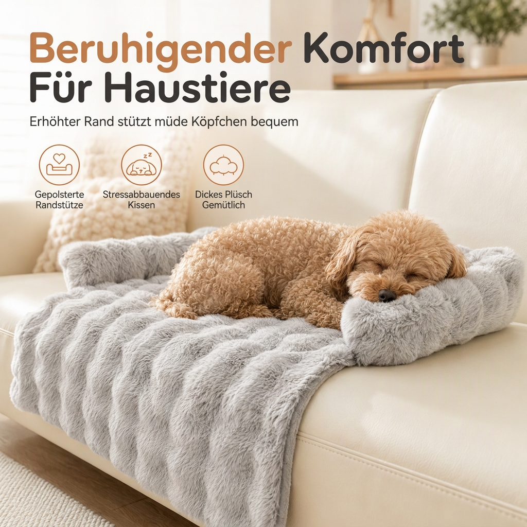 🐾 Verdickte Kaninchenfell-Plüschdecke für Hunde & Katzen – warm, rutschfest & kuschelig für Winter