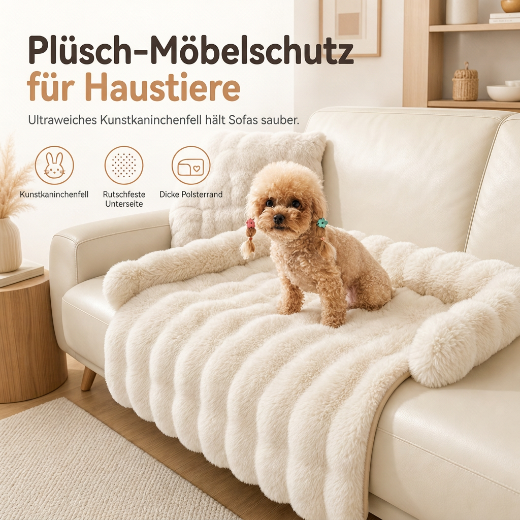 🐾 Verdickte Kaninchenfell-Plüschdecke für Hunde & Katzen – warm, rutschfest & kuschelig für Winter