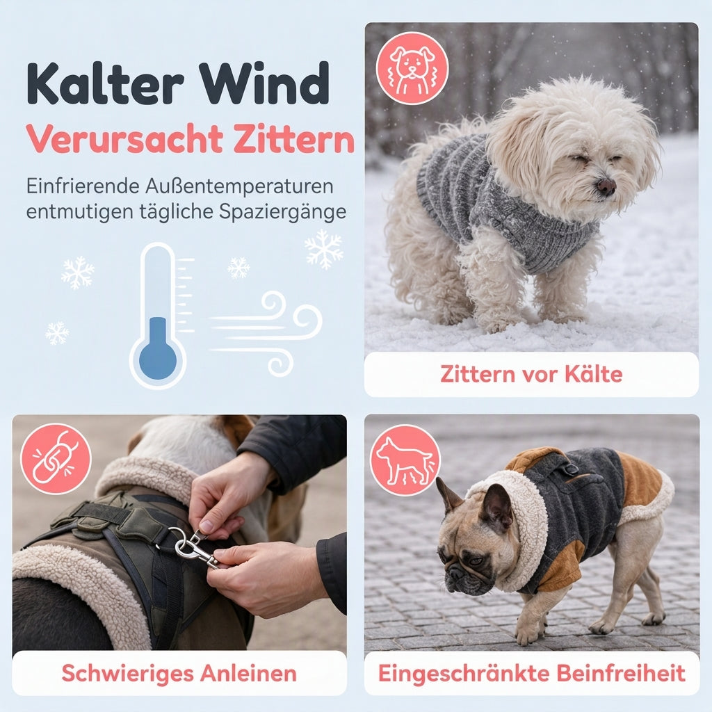 🐶 Gefütterte Hundeweste mit Cartoon-Stickerei – warm & kuschelig für kleine Hunde & Katzen