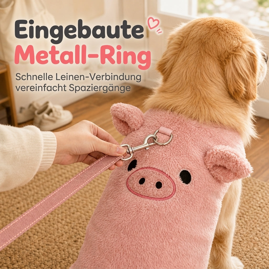 🐶 Gefütterte Hundeweste mit Cartoon-Stickerei – warm & kuschelig für kleine Hunde & Katzen