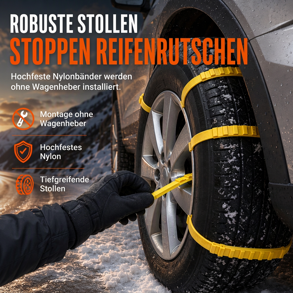 🚗 Universelle Schneeketten – verdickte Anti-Rutsch-Kabelbinder für SUVs, Limousinen & winterliche Fahrten