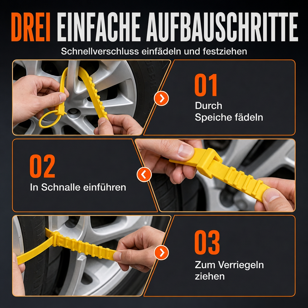 🚗 Universelle Schneeketten – verdickte Anti-Rutsch-Kabelbinder für SUVs, Limousinen & winterliche Fahrten
