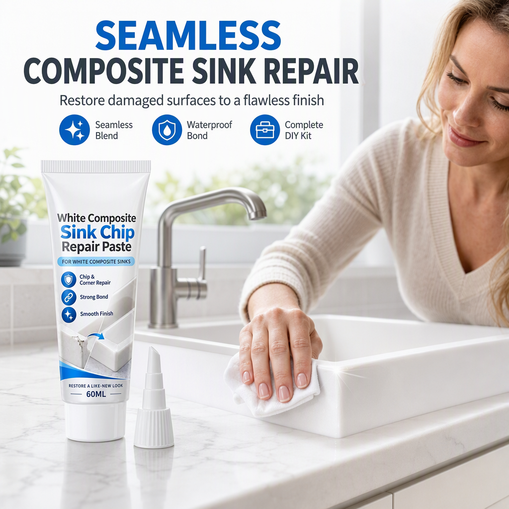 🔧 Weiße Reparaturpaste für Spülen & Waschbecken – repariert Ecken, Kanten & Risse
