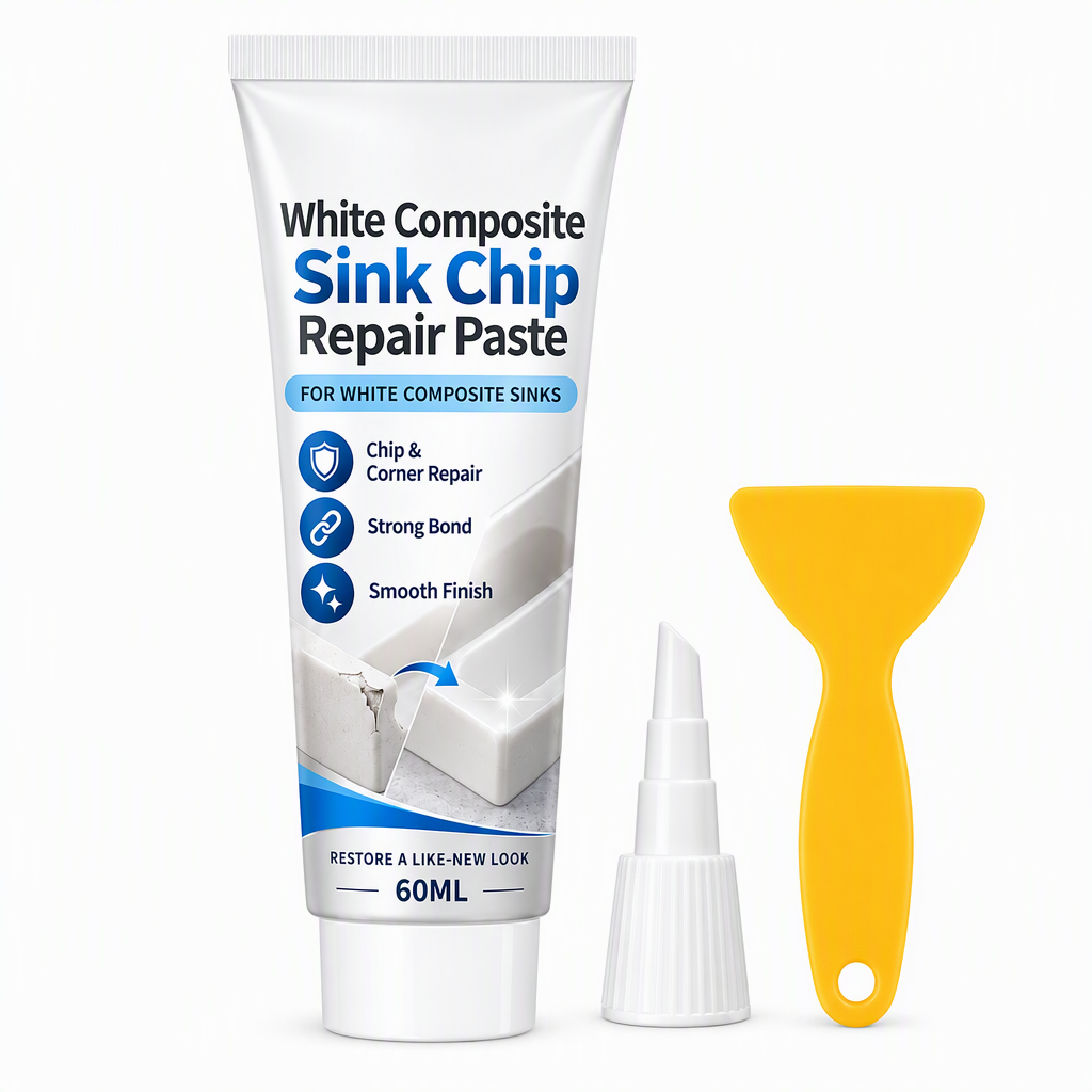 🔧 Weiße Reparaturpaste für Spülen & Waschbecken – repariert Ecken, Kanten & Risse