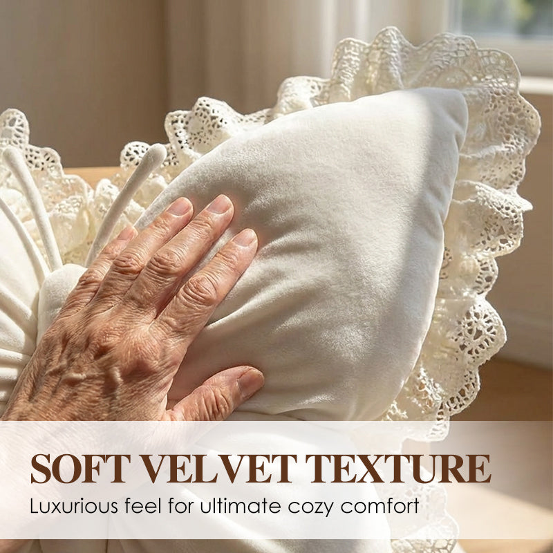 🦋 Elegantes Deko-Kissen in Schmetterlingsform mit Spitzenbesatz – stilvoll für Sofa, Bett & Wohnzimmer