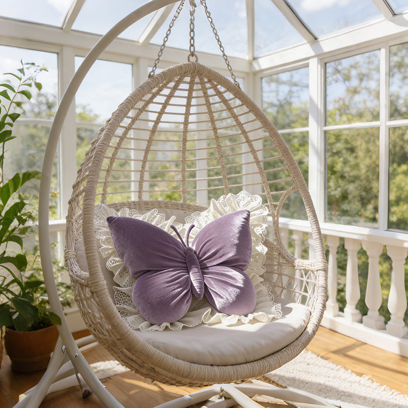 🦋 Elegantes Deko-Kissen in Schmetterlingsform mit Spitzenbesatz – stilvoll für Sofa, Bett & Wohnzimmer